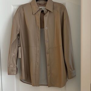 Babaton Peli faux leather shirt jacket